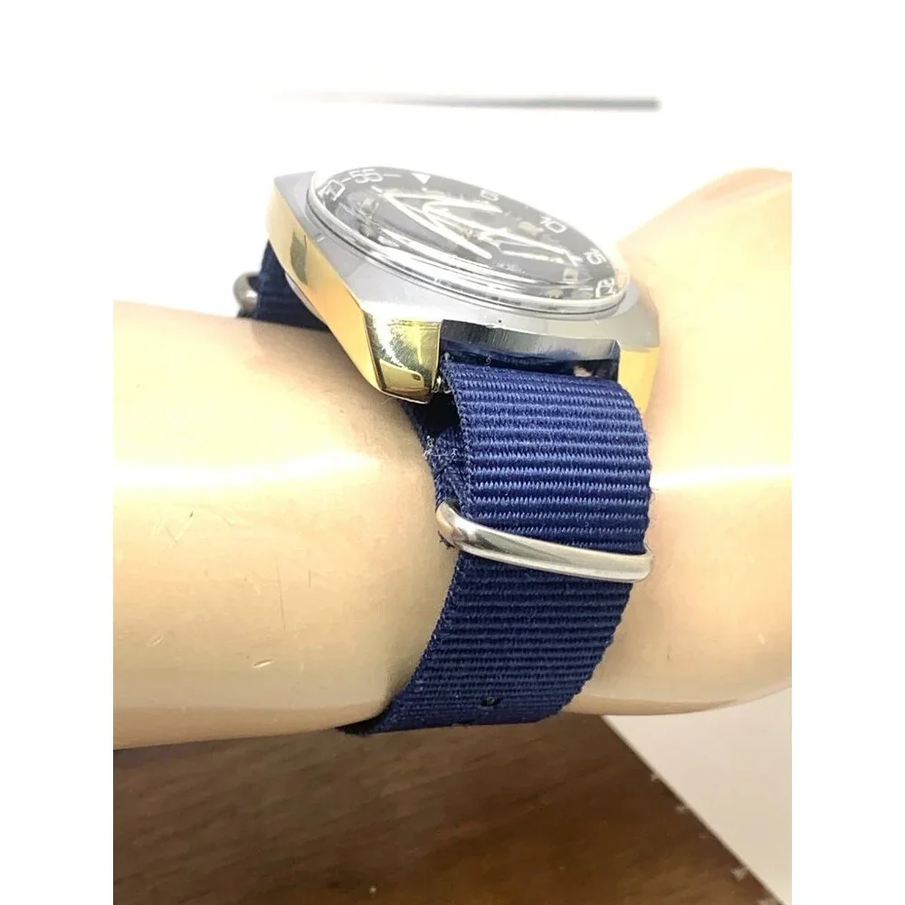 Sicura Men's Watch Satellite Swiss Automatic Blue Dial Day Date Nylon Strap 42mm